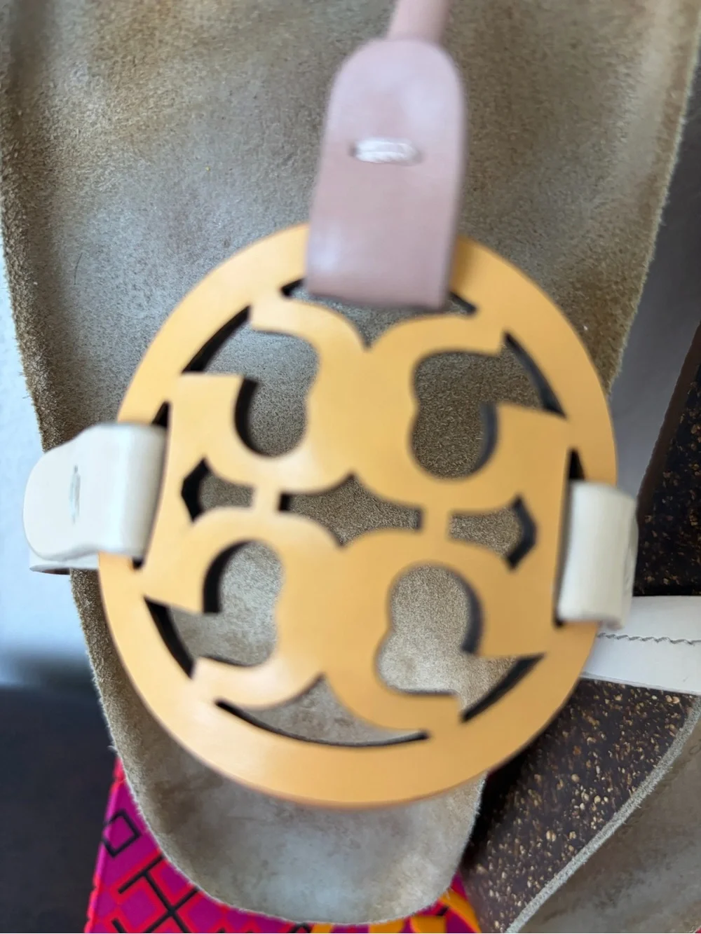 Tory Burch Miller CLOUD Sandals Calf Leather Multi Color Cork 7.5